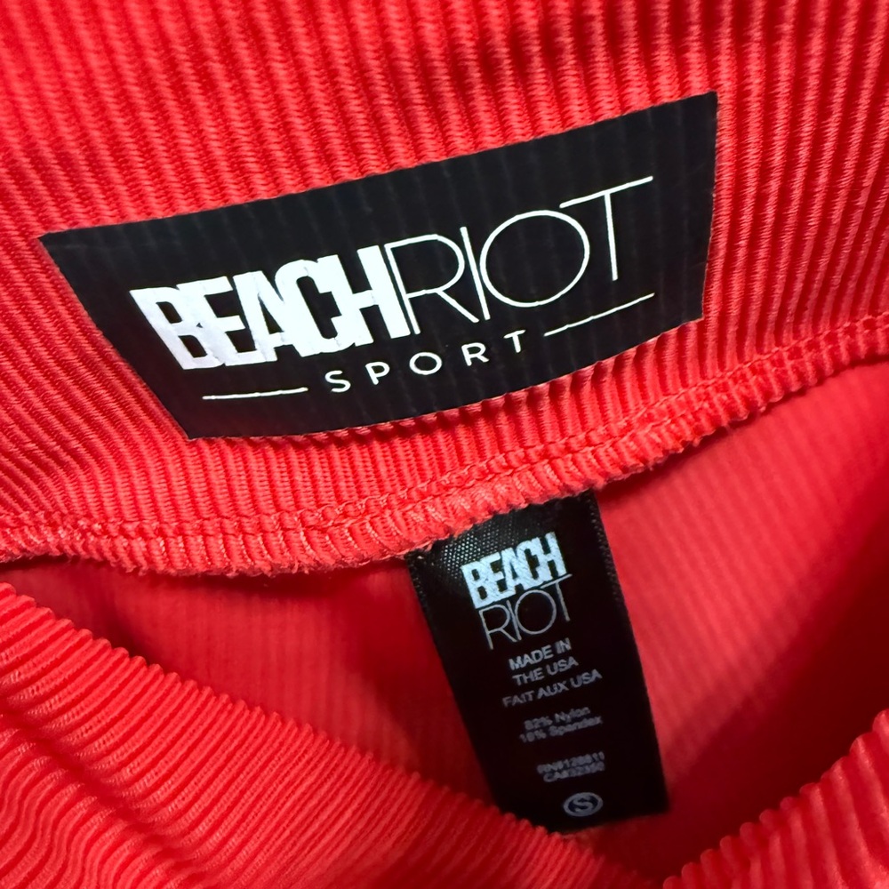 Beach Riot Red Ayla Ribbed Leggings S - Picture 4 of 5
